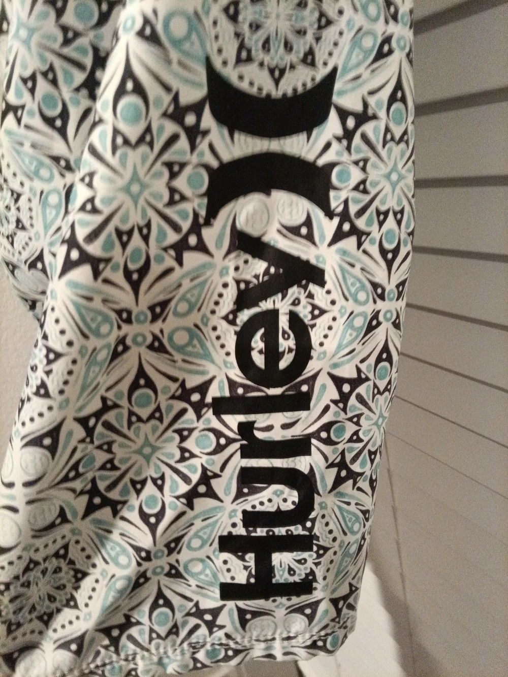 Hurley Mint & Black Paisley Swim Shorts Size 36